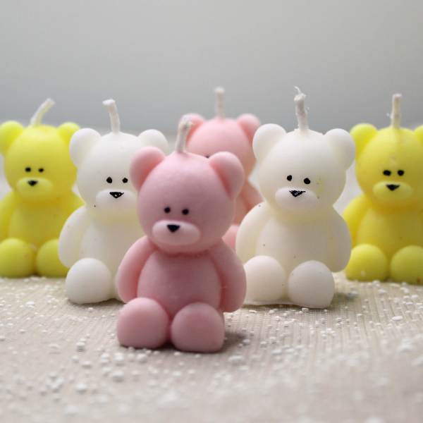 Small Teddy Bear Candle Set of 2 creativeglut