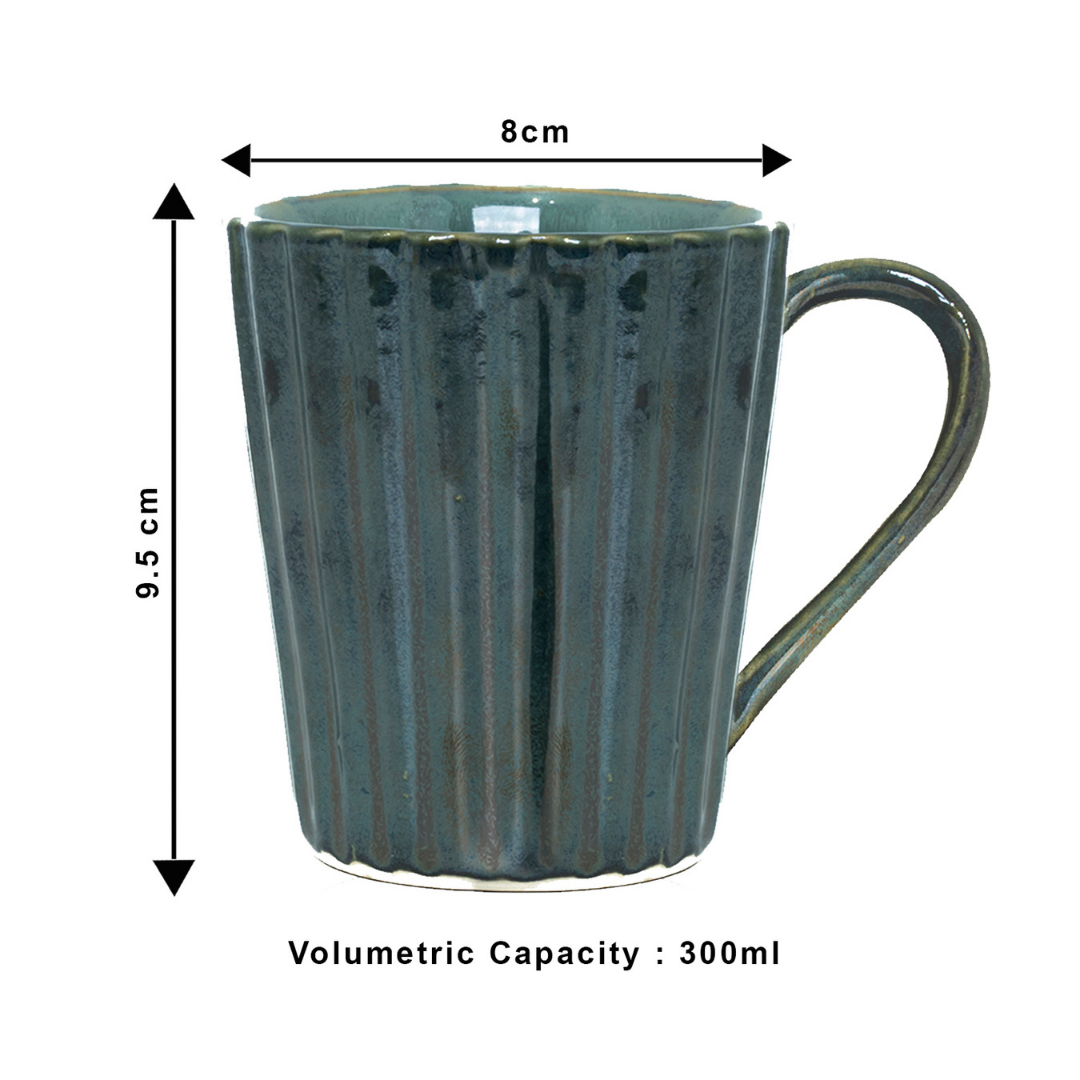Coffee Mug Ribbed Blue