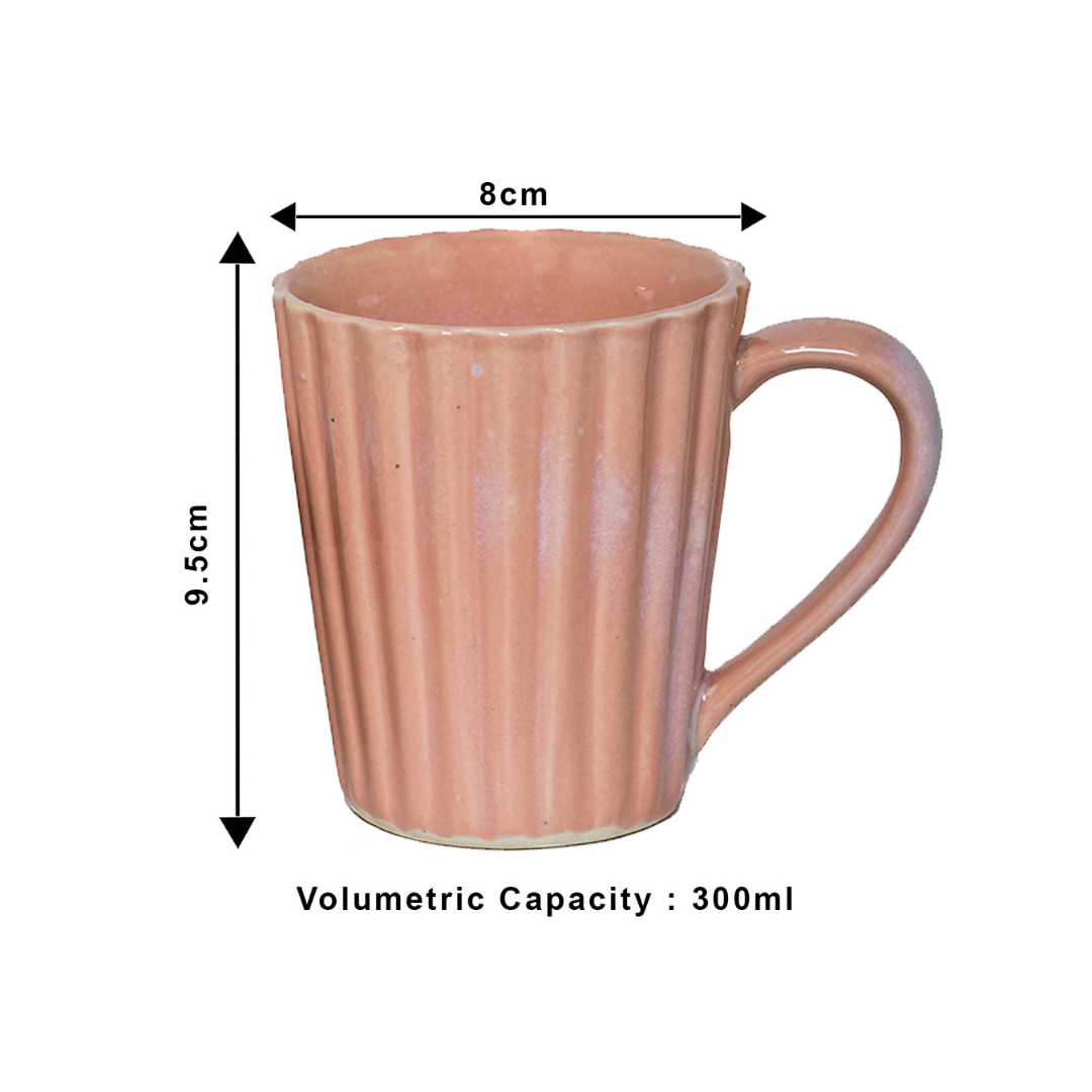 Coffee Mug Ribbed Pink