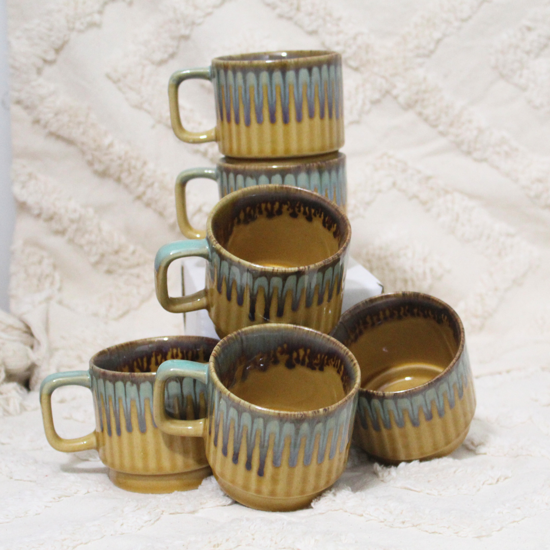 Chai mug Leaf Print Brown