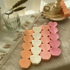 5 Heart Bar Soy Wax Scented Candle - Set of 4