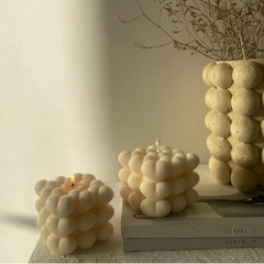 Heart shaped bubble soy wax candle - Set of 2