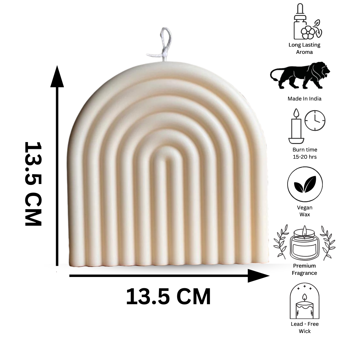 Big Rainbow Shaped Soy Wax Candle- Set of 1